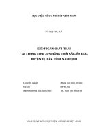 Kiểm soát chất thải tại trang trại lợn hồng thái, xã liên bảo, huyện vụ bản, tỉnh nam định   