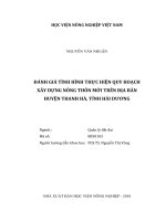 Đánh giá tình hình thực hiện quy hoạch xây dựng nông thôn mới trên địa bàn huyện thanh hà, tỉnh hải dương   