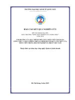 ĐỀ TÀI NGHIÊN CỨU KHOA HỌC NEU : ẢNH HƯỞNG CỦA QUÁ TRÌNH THÚC ĐẨY NHÂN VIÊN THAM GIA CÔNG VIỆC VÀ BẦU KHÔNG KHÍ GIA ĐÌNH ĐẾN HÀNH VI TỔ CHỨC CỦA NHÂN VIÊN TRONG DOANH NGHIỆP XÃ HỘI Ở VIỆT NAM