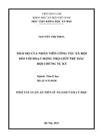 Thái độ của nhân viên công tác xã hội đối với hoạt động trợ giúp trẻ mắc hội chứng tự kỷ TT 