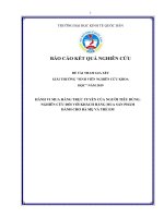 ĐỀ TÀI NGHIÊN CỨU KHOA HỌC KINH TẾ QUỐC DÂN: HÀNH VI MUA HÀNG TRỰC TUYẾN CỦA NGƯỜI TIÊU DÙNG