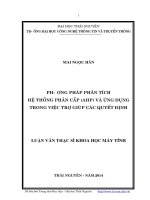Phương pháp phân tích hệ thống phân cấp AHP và ứng dụng trong việc trợ giúp các quyết định 