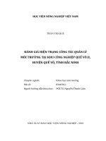 Đánh giá hiện trạng công tác quản lý môi trường tại khu công nghiệp quế võ ii, huyện quế võ, tỉnh bắc ninh   