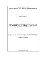 Tăng cường quản lý hoàn thuế GTGT đối với các doanh nghiệp có vốn đầu tư nước ngoài tại cục thuế tỉnh vĩnh phúc 