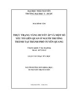 Thực trạng tăng huyết áp và một số yếu tố liên quan ở người trưởng thành tại thành phố tuyên quang