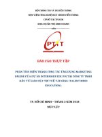 PHÂN TÍCH HIỆN TRẠNG CÔNG tác ỨNG DỤNG MARKETING ONLINE của dự án INTERNSHIP EDU VN tại CÔNG TY TNHH đầu tư GIÁO dục TRÍ TUỆ tài NĂNG (TALENT MIND EDUCATION)