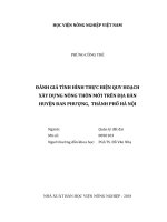 Đánh giá tình hình thực hiện quy hoạch xây dựng nông thôn mới trên địa bàn huyện đan phượng, thành phố hà nội   