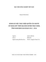 Đánh giá việc thực hiện quyền của người sử dụng đất trên địa bàn huyện trực ninh, tỉnh nam định giai đoạn 2012   2016   