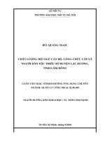 Chất lượng đội ngũ cán bộ, công chức cấp xã người dân tộc thiểu số huyện lạc dương, tỉnh lâm đồng 