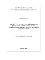 Trợ giúp của tổ chức tôn giáo dành cho người công giáo di cư đến hà nội (nghiên cứu trường hợp giáo xứ thái hà và giáo xứ cổ nhuế) 