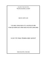 Văn hóa tinh thần của người sán dìu ở huyện đồng hỷ tỉnh thái nguyên 1945 2010 