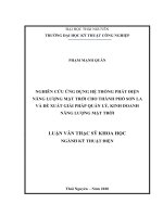 (Luận văn thạc sĩ) Nghiên cứu ứng dụng hệ thống phát điện năng lượng mặt trời cho thành phố Sơn La và đề xuất giải pháp quản lý, kinh doanh năng lượng mặt trời