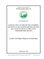 Đánh giá công tác bồi thường giải phóng mặt bằng của dự án đường hồ núi cốc đoạn qua xã quyết thắng và phúc xuân thành phố thái nguyên 