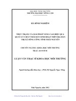 Thực trạng và giải pháp nâng cao hiệu quả quản lý chất thải rắn sinh hoạt trên địa bàn thị xã sông công tỉnh thái nguyên 