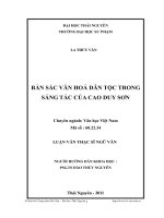 Bản sắc văn hóa dân tộc trong sáng tác của cao duy sơn 