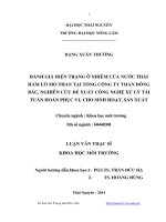 Đánh giá hiện trạng ô nhiễm của nước thải hầm lò mỏ than tại tổng công ty than đông bắc nghiên cứu đề xuất công nghệ xử lý tái tuần hoàn phục vụ cho sinh hoạt sản xuất 