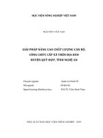 Giải pháp nâng cao chất lượng cán bộ, công chức cấp xã trên địa bàn huyện quỳ hợp, tỉnh nghệ an   
