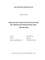 Đánh giá thực trạng giao đất và cho thuê đất trên địa bàn thành phố bắc ninh   tỉnh bắc ninh   