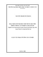 Hoạt động hỗ trợ học sinh trung học phổ thông trong cai nghiện game online (nghiên cứu trường hợp tại trường trung học phổ thông ngọc hồi, huyện thanh trì, thành phố hà nội) 