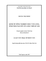 Kinh tế nông nghiệp châu văn lãng tỉnh thái nguyên nửa đầu thế kỷ XIX 