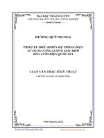 Thiết kế điều khiển hệ thống điện sử dụng năng lượng mặt trời hòa lưới điện quốc gia 