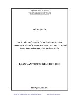 Khảo sát ngôn ngữ của trẻ mẫu giáo lớn thông qua tổ chức trò chơi đóng vai theo chủ đề ở trường mầm non tỉnh thái nguyên 