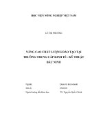 Nâng cao chất lượng đào tạo tại trường trung cấp kinh tế   kỹ thuật bắc ninh   