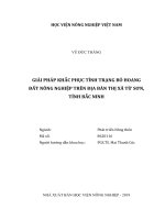 Giải pháp khắc phục tình trạng bỏ hoang đất nông nghiệp trên địa bàn thị xã từ sơn, tỉnh bắc ninh   