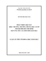 Phát triển đội ngũ hiệu trưởng trường trung học cơ sở thành phố hồ chí minh đáp ứng yêu cầu đổi mới giáo dục 