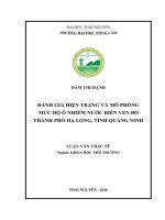 Đánh giá hiện trạng và mô phỏng mức độ ô nhiễm nước biển ven bờ thành phố hạ long tỉnh quảng ninh 