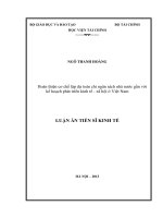 Hoàn thiện cơ chế lập dự toán chi ngân sách nhà nước gắn với kế hoạch phát triển kinh tế xã hội ở việt nam 