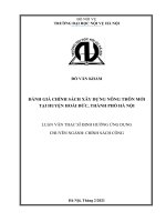 Đánh giá chính sách xây dựng nông thôn mới tại huyện hoài đức thành phố hà nội 