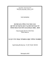 Đánh giá công tác đấu giá quyền sử dụng đất tại huyện đại từ tỉnh thái nguyên giai đoạn 2006 2010 