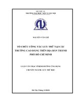 Tổ chức công tác lưu trữ tại các trường cao đẳng trên địa bàn thành phố hồ chí minh 
