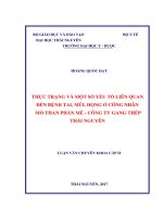 Thực trạng và một số yếu tố liên quan đến bệnh tai mũi họng ở công nhân mỏ than phấn mễ công ty gang thép thái nguyên