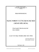 Mạng nơron và ứng dụng dự báo chỉ số tiêu dùng 