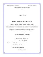 Nâng cao hiệu quả quản trị hoạt động nhập khẩu sách báo của các doanh nghiệp kinh doanh sách báo việt nam trong bối cảnh hội nhập 