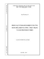 Pháp luật về doanh nghiệp cung ứng hàng hoá dịch vụ công thực trạng và giải pháp hoàn thiện 