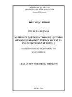 Nghiên cứu ngữ nghĩa trong hệ lập trình gen định hướng bởi văn phạm nối cây và ứng dụng trong xấp xỉ hàm q 
