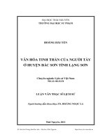 Văn hóa tinh thần của người tày ở huyện bắc sơn tỉnh lạng sơn 