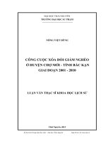 Công cuộc xóa đói giảm nghèo ở huyện chợ mới tỉnh bắc kạn giai đoạn 2001 2010 