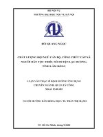 (Luận văn thạc sĩ) chất lượng đội ngũ cán bộ, công chức cấp xã người dân tộc thiểu số huyện lạc dương, tỉnh lâm đồng 