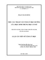 Nhu cầu tham vấn tâm lý học đường của học sinh trung học cơ sở 