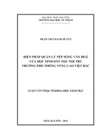 Biện pháp quản lý nếp sống văn hóa của học sinh dân tộc nội trú trường phổ thông vùng cao việt bắc 