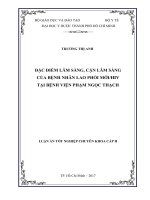 Đặc điểm lâm sàng, cận lâm sàng của bệnh nhân lao phổi mới hiv tại bệnh viện phạm ngọc thạch 