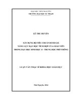 Xây dựng bộ tiêu chuẩn đánh giá năng lực dạy học tích hợp của giáo viên trong dạy học sinh học 11 trung học phổ thông 