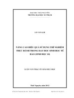 Nâng cao hiệu quả sử dụng thí nghiệm thực hành trong dạy học sinh học tế bào sinh học 10 