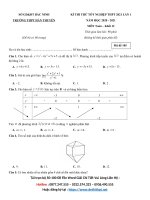 Đề thi thử THPTQG 2021 môn toán Trường THPT Hàn Thuyên  tỉnh Bắc Ninh (file word có lời giải chi tiết)