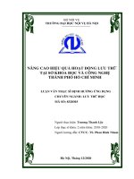 (Luận văn thạc sĩ) nâng cao hiệu quả hoạt động lưu trữ tại sở khoa học và công nghệ thành phố hồ chí minh 