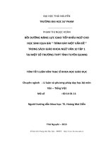 Bồi dưỡng năng lực giao tiếp khẩu ngữ cho học sinh qua bài trình bày một vấn đề trong sách giáo khoa ngữ văn 10 tập 1 tại một số trường thpt tỉnh tuyên quang 